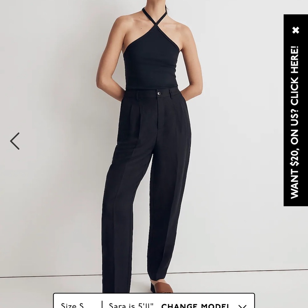 Tailored tapered pant in linen blend